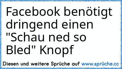 Facebook benötigt dringend einen "Schau ned so Bled" Knopf