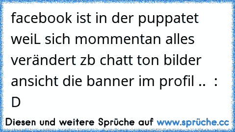 facebook ist in der puppatet weiL sich mommentan alles verändert zb chatt ton bilder ansicht die banner im profil ..  : D