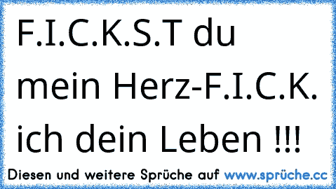 F.I.C.K.S.T du mein Herz-F.I.C.K. ich dein Leben !!!