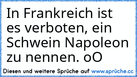 In Frankreich ist es verboten, ein Schwein Napoleon zu nennen. oO