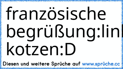 französische begrüßung:links,rechts,umdrehen kotzen:D