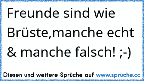 Freunde sind wie Brüste,manche echt & manche falsch! ;-)