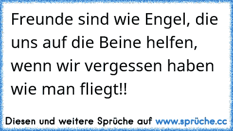 Freunde sind wie Engel, die uns auf die Beine helfen, wenn wir vergessen haben wie man fliegt!!♥