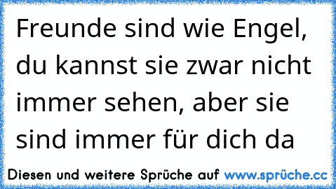 Freunde sind wie Engel, du kannst sie zwar nicht immer sehen, aber sie sind immer für dich da  ♥