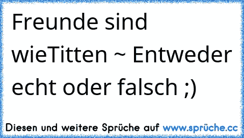 Freunde sind wieTitten ~ Entweder echt oder falsch ;)