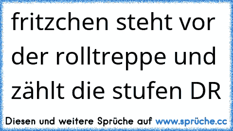 fritzchen steht vor der rolltreppe und zählt die stufen DR