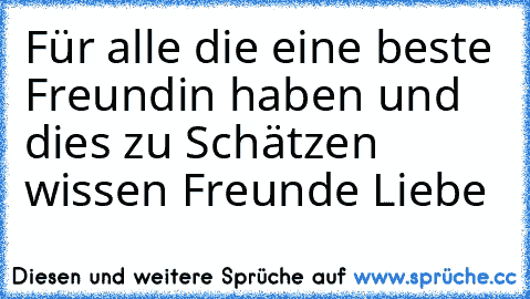 Für alle die eine beste Freundin haben und dies zu Schätzen wissen ♥Freunde Liebe♥