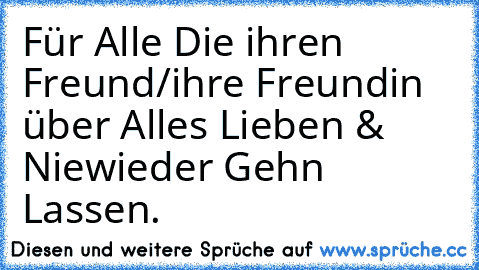 Für Alle Die ihren Freund/ihre Freundin über Alles Lieben & Niewieder Gehn Lassen. ♥