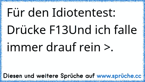 Für﻿ den Idiotentest: Drücke F13
Und ich falle immer drauf rein >.