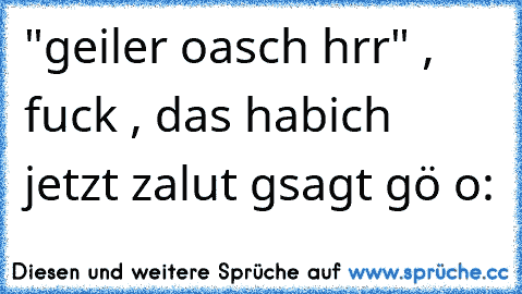 "geiler oasch hrr" , fuck , das habich jetzt zalut gsagt gö o: