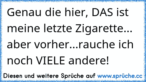 Genau die hier, DAS ist meine letzte Zigarette... aber vorher...rauche ich noch VIELE andere!