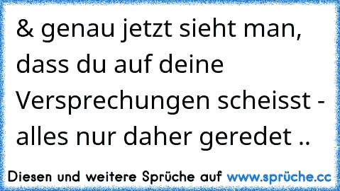 & genau jetzt sieht man, dass du auf deine Versprechungen scheisst - alles nur daher geredet ..