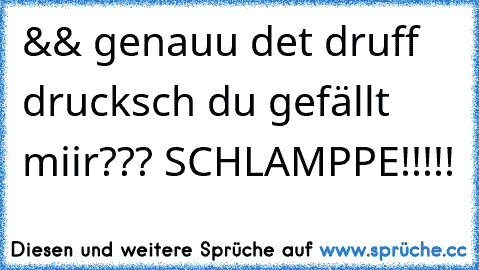 && genauu det druff drucksch du gefällt miir??? SCHLAMPPE!!!!!