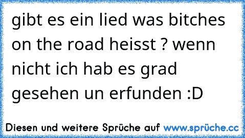 gibt es ein lied was bitches on the road heisst ? wenn nicht ich hab es grad gesehen un erfunden :D