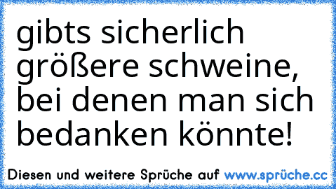 gibts sicherlich größere schweine, bei denen man sich bedanken könnte!