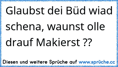 Glaubst dei Büd wiad schena, waunst olle drauf Makierst ??