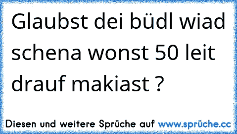 Glaubst dei büdl wiad schena wonst 50 leit drauf makiast ?