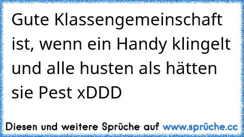 Gute Klassengemeinschaft ist, wenn ein Handy klingelt und alle husten als hätten sie Pest xDDD