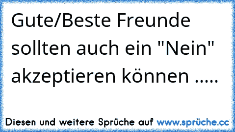 Gute/Beste Freunde sollten auch ein "Nein" akzeptieren können .....