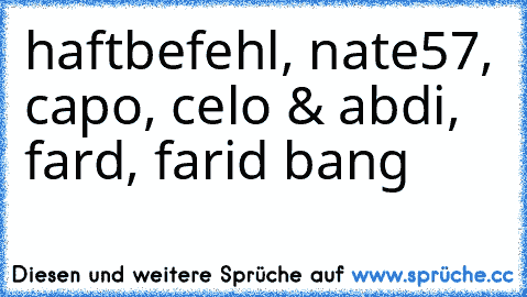 haftbefehl, nate57, capo, celo & abdi, fard, farid bang