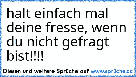 halt einfach mal deine fresse, wenn du nicht gefragt bist!!!!