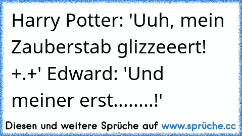 Harry Potter: 'Uuh, mein Zauberstab glizzeeert! +.+' Edward: 'Und meiner erst........!'