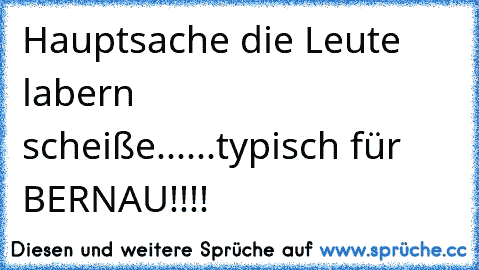 Hauptsache die Leute labern scheiße......typisch für BERNAU!!!!