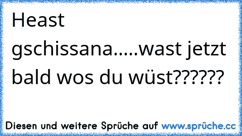 Heast gschissana.....wast jetzt bald wos du wüst??????