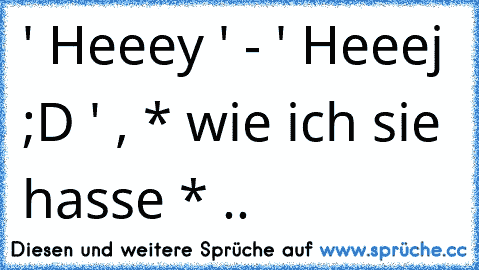 ' Heeey ' - ' Heeej ;D ' , * wie ich sie hasse * ..