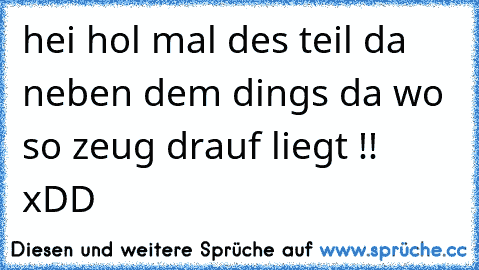 hei hol mal des teil da neben dem dings da wo so zeug drauf liegt !! xDD