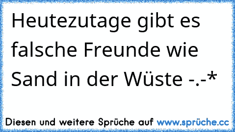 Heutezutage gibt es falsche Freunde wie Sand in der Wüste -.-*