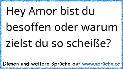 Hey Amor bist du besoffen oder warum zielst du so scheiße?