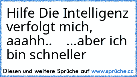 Hilfe Die Intelligenz verfolgt mich, aaahh..    ...aber ich bin schneller