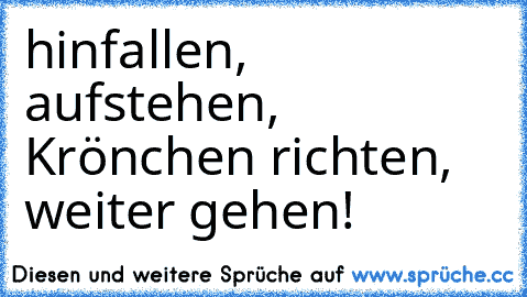 hinfallen, aufstehen, Krönchen richten, weiter gehen!