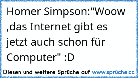 Homer Simpson:
"Woow ,das Internet gibt es jetzt auch schon für Computer" :D