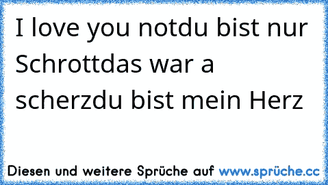 I love you not
du bist nur Schrott
das war a scherz
du bist mein Herz ♥