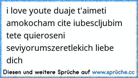 i love you
te dua
je t'aime
ti amo
kocham cię
te iubesc
ljubim te
te quiero
seni seviyorum
szeretlek
ich liebe dich
♥