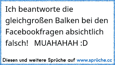 Ich beantworte die gleichgroßen Balken bei den Facebookfragen absichtlich falsch!   MUAHAHAH :D