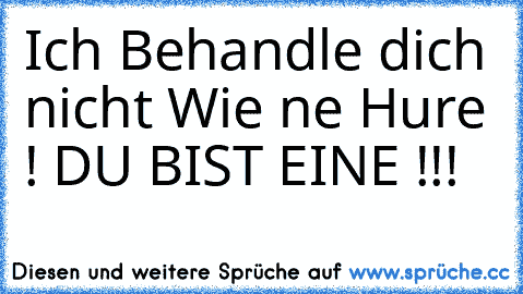 Ich Behandle dich nicht Wie ne Hure ! DU BIST EINE !!!