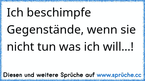 Ich beschimpfe Gegenstände, wenn sie nicht tun was ich will...!