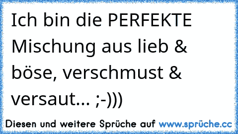 Ich bin die PERFEKTE Mischung aus lieb & böse, verschmust & versaut... ;-)))