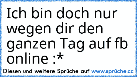 Ich bin doch nur wegen dir den ganzen Tag auf fb online :*