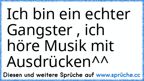 Ich bin ein echter Gangster , ich höre Musik mit Ausdrücken^^