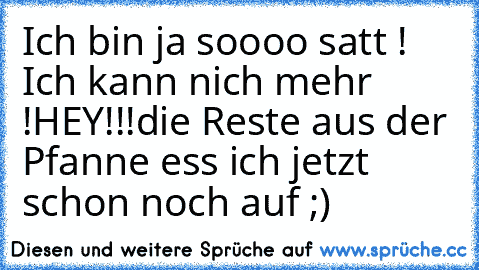 Ich bin ja soooo satt ! Ich kann nich mehr !
HEY!!!
die Reste aus der Pfanne ess ich jetzt schon noch auf ;)