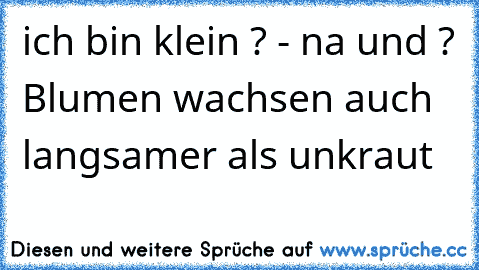 ich bin klein ? - na und ? Blumen wachsen auch langsamer als unkraut ♥