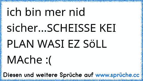 ich bin mer nid sicher...SCHEISSE KEI PLAN WASI EZ SöLL MAche :(