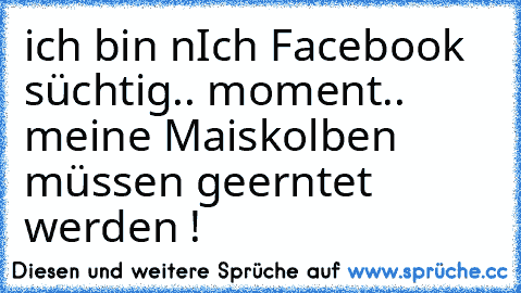 ich bin nIch Facebook süchtig.. moment.. meine Maiskolben müssen geerntet werden !