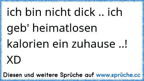 ich bin nicht dick .. ich geb' heimatlosen kalorien ein zuhause ..! XD