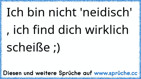 Ich bin nicht 'neidisch' , ich find dich wirklich scheiße ;)