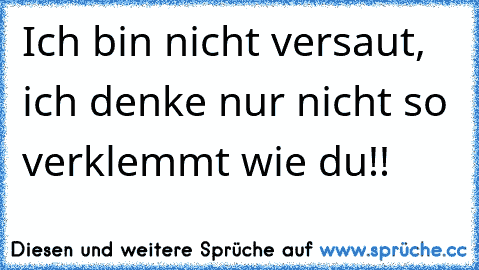 Ich bin nicht versaut, ich denke nur nicht so verklemmt wie du!!